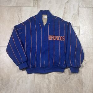 Vintage Cliff Engle Denver Broncos Sweater Jacket Mens Medium 80s Knit Full Zip